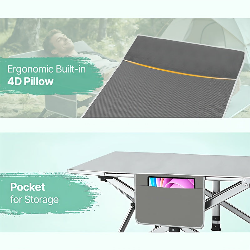 Bed Frame Sold Separately Adult Camping Bed 28in Wide Heavy Bed, Portable Folding Bed with Cushion, Pillow And Handbag, Camping Bed with Mattress, Sofa Bed, Companion Bed, Suitable for Office Nap, Beach, Yard, RV, Park. Includes100/510/710LBS