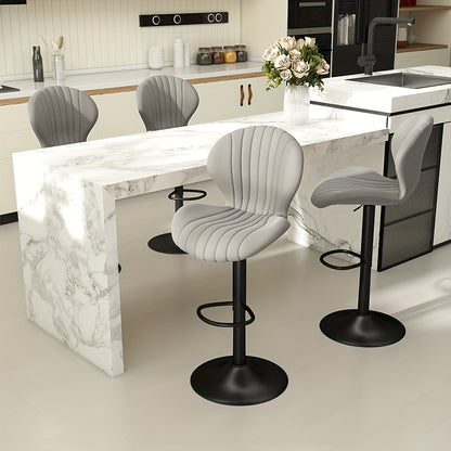 Bar Stools Set Of 1/2/3/4, Modern Swivel Bar Chairs, Barstools Counter Height with High Backrest, Artificial Leather, Easy 3-5 Minute Assembly for Bar, Kitchen, Dining Room.