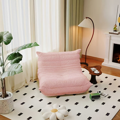 Floor Sofa Chair with Ergonomic Back Support, Modular Lazy Sofa for Living Room Bedroom Office, Button Tufted Low Profile Couch in Single 2-Seater 3-Seater, 20 Colors No Assembly Required