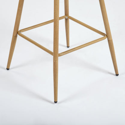 Homy Casa Set Of 1/2/3/4 Upholstered Swivel Counter Stools, 26-Inch, Industrial Style, Beige Fabric Seat with Footrest & Oak-Finish Legs, Ideal for Kitchen Islands Or Dining Areas