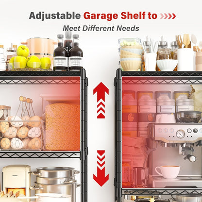 5-Tier 1000LBS Heavy Duty Wire Shelving Unit – Adjustable Metal Storage Rack for Garage, Pantry, Closet, Kitchen & Office – 60"H x 21.45"W x 13.58"D