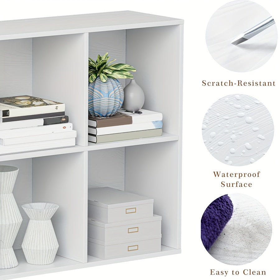 2/3/4/6/8/9 Thick Frame Bookshelf, Open Back Panel Cube Storage Cabinet, Floor-standing Bookshelf With Anti-tip Kit, Wooden Open Display Rack For Living Room, Bedroom, Study, White/chocolate Open Bookshelf, With Open Back