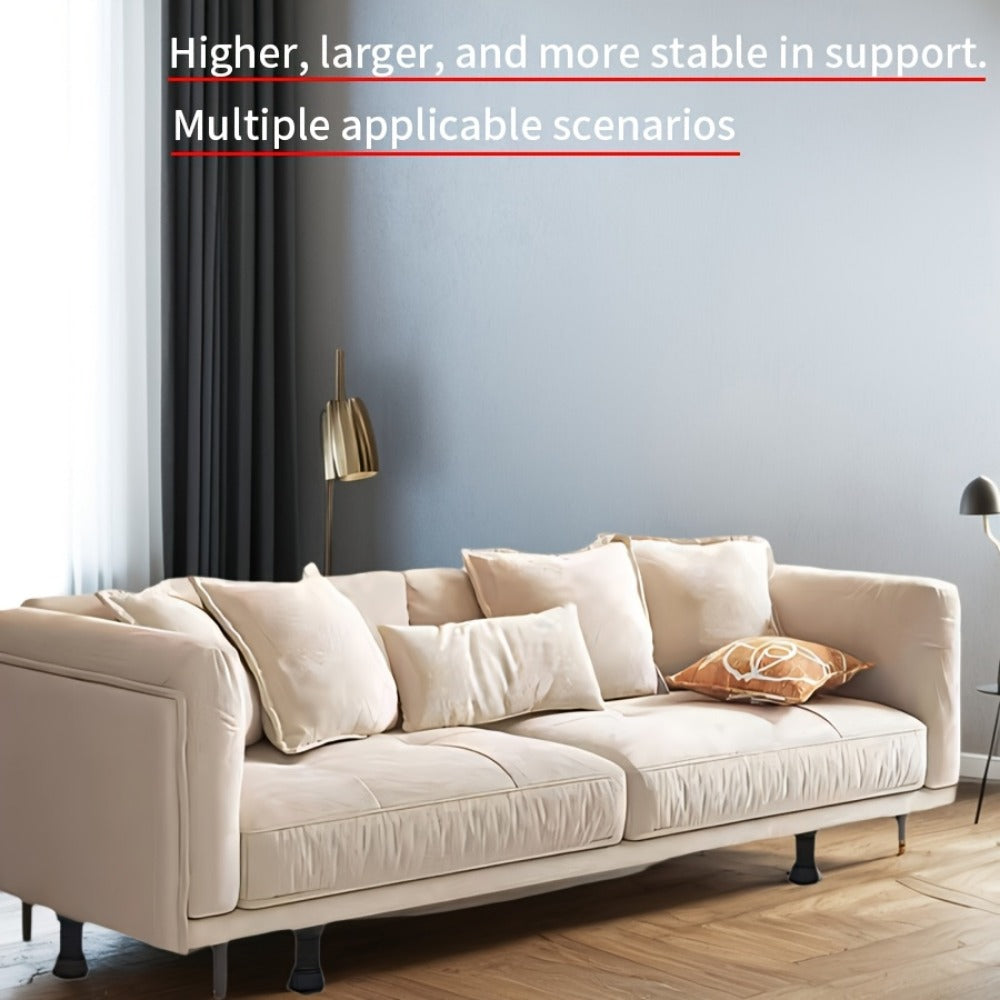Adjustable Bed Frame Support Legs 4-Pack | Hard Plastic, 7.3–14in Height Range, Universal Fit King Queen Full Twin, Easy No-Tool Install