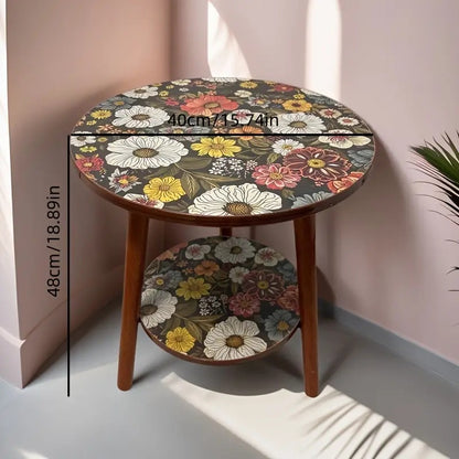 A Sofa Side Table | Mandala Flower Pattern Coffee Table, with Bright Flowers And A Sturdy Tabletop Design, A Multi-functional Storage Table Saves Space, Suitable for Living Rooms, Outdoors, Bedrooms Or Sofa Areas