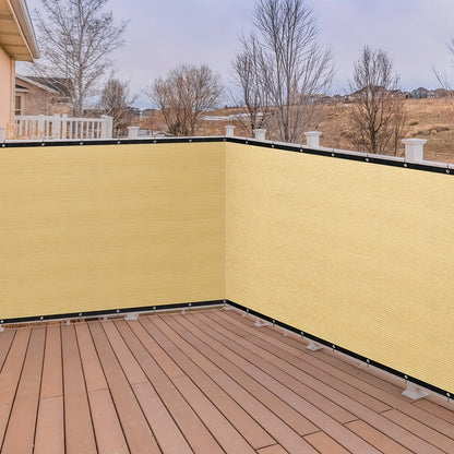 [UV Protection Shade Mesh] 6' X 50' Privacy Screen Fence, 150 GSM 90% Blockage Heavy Duty Windscreen Fence Cover With Zip Ties & Grommets, UV Protection Shade Mesh For Outdoor, Balcony, Railing, Backyard, Patio, Black, Beige, Green