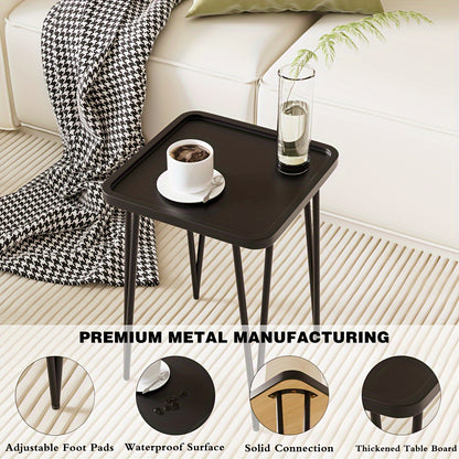 Metal End Table, Small Square Side Table For Small Spaces - Indoor & Outdoor Use - For Living Room, Bedroom, Sofa Side - Perfect Gift for Housewarming