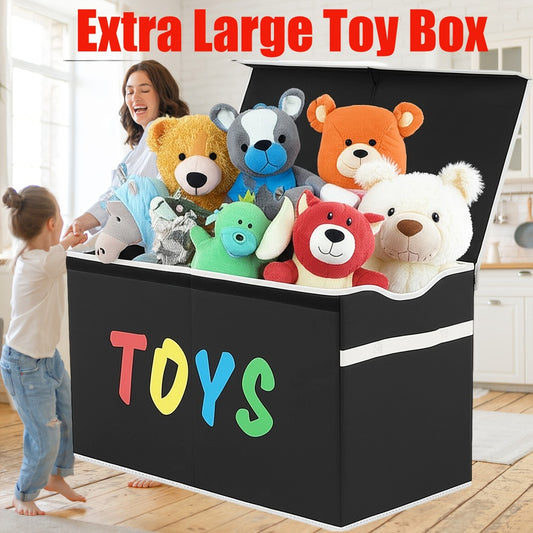 Kids Box Chest - Extra Large Lightweight Collapsible Storage Organizer Boxes Bins Baskets for Children, Boys, Girls, for nursery Room, Playroom, Closet Home Storage Boxes with Big Handles for Nursery, 26.8"X13.8"X16"