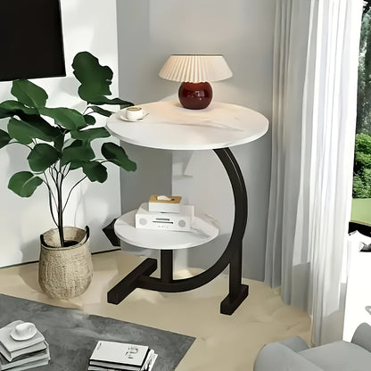 Exuding a Sense of Luxury! This Modern Light-luxury Wrought Iron Side Table Features Delicate Lines That Outline Minimalist Aesthetics. It Combines the Functions of a Sofa Side Cabinet and a Coffee Table, Making It Suitable for Both Bedrooms
