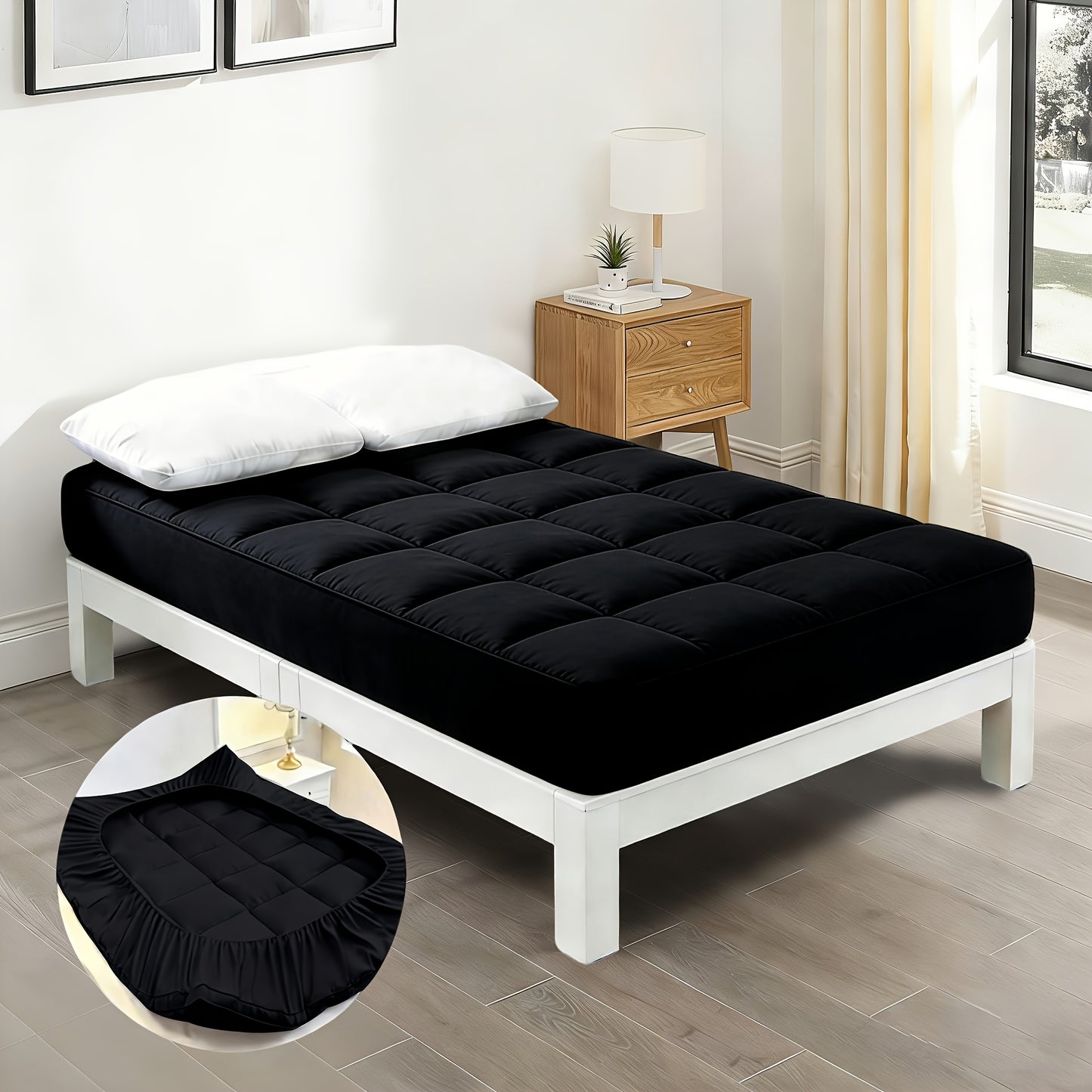 Folding Bed Topper Roll-Up | Soft Portable Mattress Pad for Bed Frame, Guest Room, Dorm & RV – Twin Full Queen King, Multiple Colors