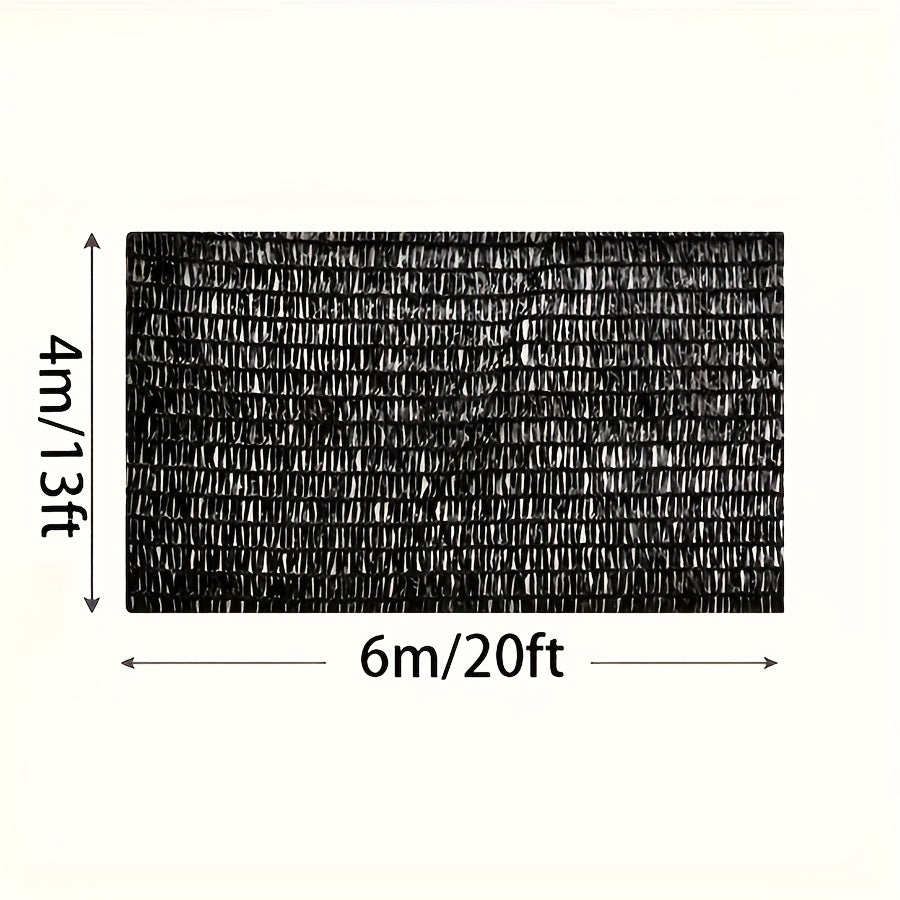 [UV Block Shade Net] UV Block Shade Net 40%-50% UV Block Black Olefin Fabric Shade Net - Heat Reduction Mesh for Plant Protection, Greenhouse Cover with 25 Tie Strips - 1pc