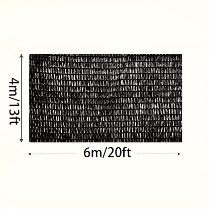[UV Block Shade Net] UV Block Shade Net 40%-50% UV Block Black Olefin Fabric Shade Net - Heat Reduction Mesh for Plant Protection, Greenhouse Cover with 25 Tie Strips - 1pc