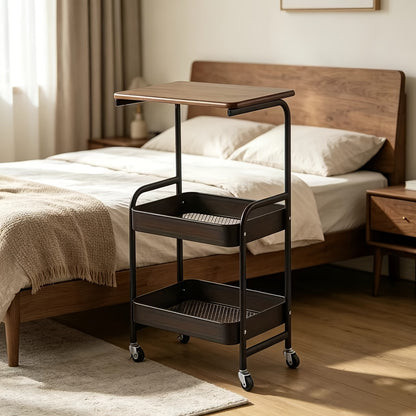 Multi-tiered Rolling Lug Racks, Food Service Shelves And Racks, Removable Metal Storage Racks, Portable Casters, Multi-tiered Carts - for Storage And Organization In Bedrooms, Kitchens, Bathrooms, Offices, And Dorm Rooms.