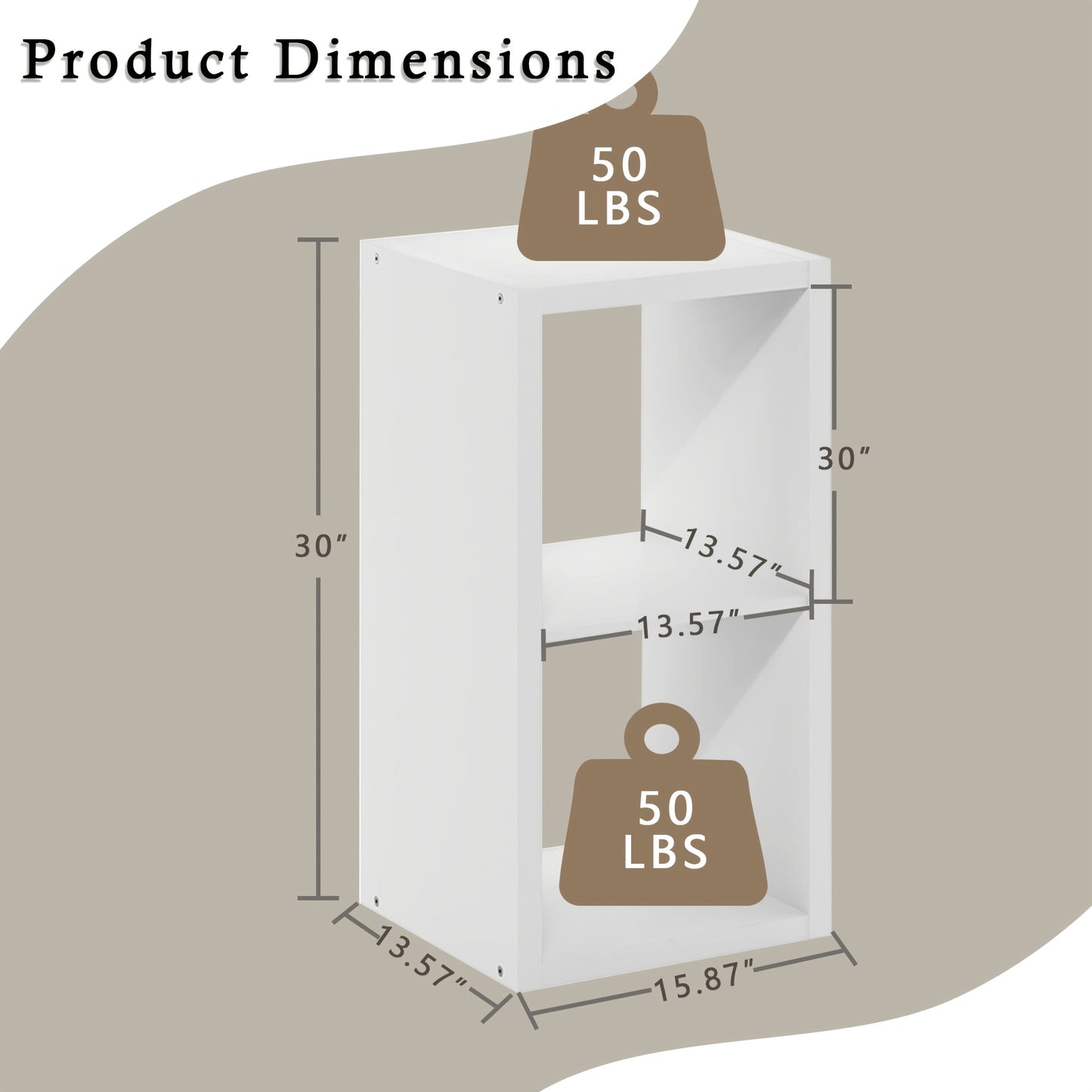 2/3/4/6/8/9 Thick Frame Bookshelf, Open Back Panel Cube Storage Cabinet, Floor-standing Bookshelf With Anti-tip Kit, Wooden Open Display Rack For Living Room, Bedroom, Study, White/chocolate Open Bookshelf, With Open Back