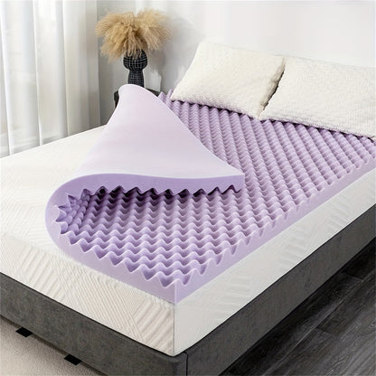 2/3/4inch Egg Crate Memory Foam Mattress Topper, Soothing Lavender Infused, Cooling Sleep, Soft Mattress Topper for Support Comfort, Memory Foam Mattress Topper In A Box, Compression Transport, Ventilated Design Bed