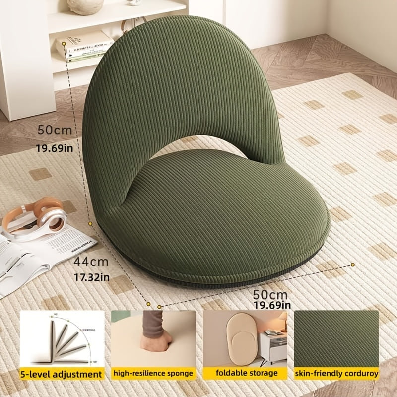 1pc Foldable Sofa Recliner, Ergonomic Lazy Sofa/Camping Stool with 5 Adjustable Levels, Suitable for Living Rooms, Bedrooms, Camping, Concerts, Adjustable Foldable Floor Chair, an Ideal Gift for Family