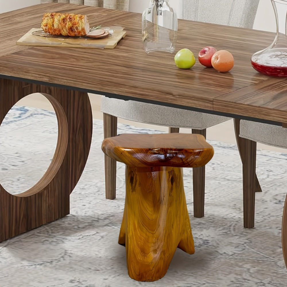 Natural Edge Cedar Wood Tree Stump Stool & Side Table – Solid Fir Wood Mushroom End Table for Indoor & Outdoor, Garden, Living Room, Bedroom, Restaurant, 280 LB Capacity, Rustic Boho Decor
