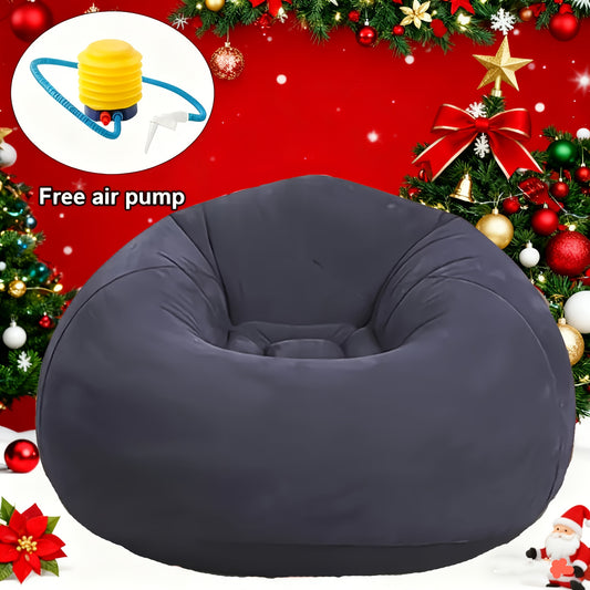 1pc Large Bean Bag Chair, Inflatable Lounge Chair, Soft, Comfortable, Outdoor, Lazy Seat, Tatami Chair, Sofa Cover, Lazy Sofa, Round Single Sofa for Living Room, Office Lunch Break, Outdoor Picnic Camping