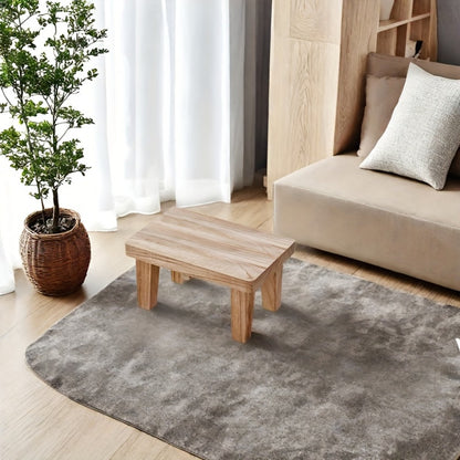 Solid Wood Japanese Style Square Stool Low Seat Chair No Cushion Footrest for Living Room Bedroom Entryway Outdoor, Tatami Floor Stool Easy Clean Minimalist Furniture