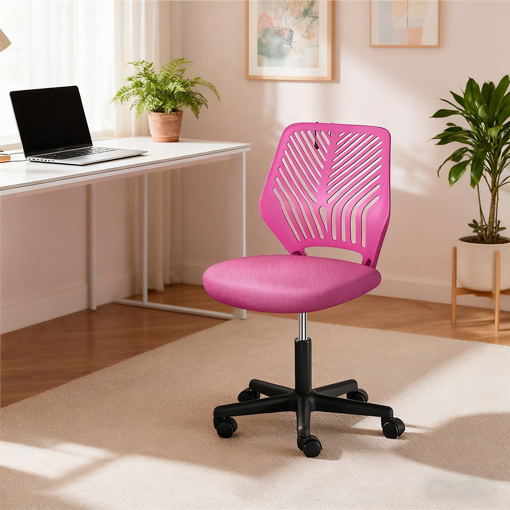 Costoffs Ergonomic Office Chair Armless Height Adjustable Swivel Task Chair with Lumbar Support for Home and Study, 300lb Weight Capacity, Black/Turquoise/Dark Gray/Rose red/Purple/Green/Blue, Christmas Gift