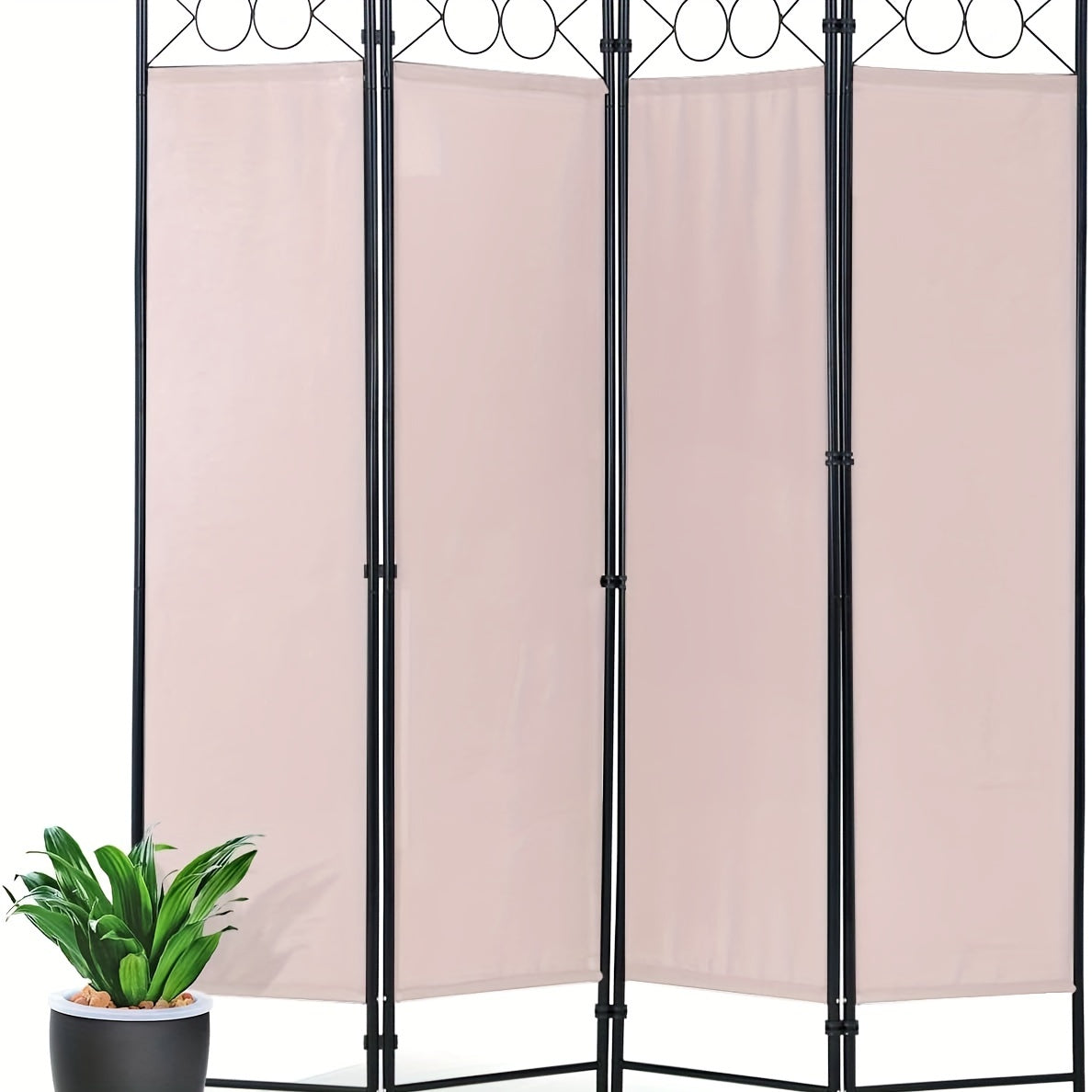 Room Divider 4 Panel Folding Privacy Screen Portable Partition Wall for Bedroom Living Room Home Office Studio Apartment 4 Colors Black Grey Tan Beige
