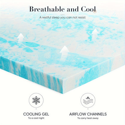 Basic 2/3/4 Inch And Upgraded 5zone 2/3/4 Inch Mattress Topper Comfort Bed Topper Cooling Mattress Pad Gel Premium Memory Foam Mattress, CertiPUR-US