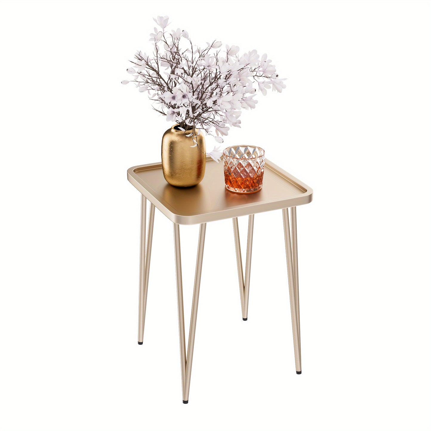 Metal End Table, Small Square Side Table For Small Spaces - Indoor & Outdoor Use - For Living Room, Bedroom, Sofa Side - Perfect Gift for Housewarming