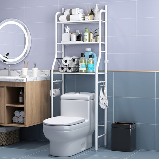 Over-The-Toilet Storage Rack - 3-Tier Storage for Toilet Paper, Towels, And Bathroom Essentials - Modern And Minimalist Design, No Drilling Required, Includes Installation Tools, Suitable for Small Bathrooms - Essential for Home Life