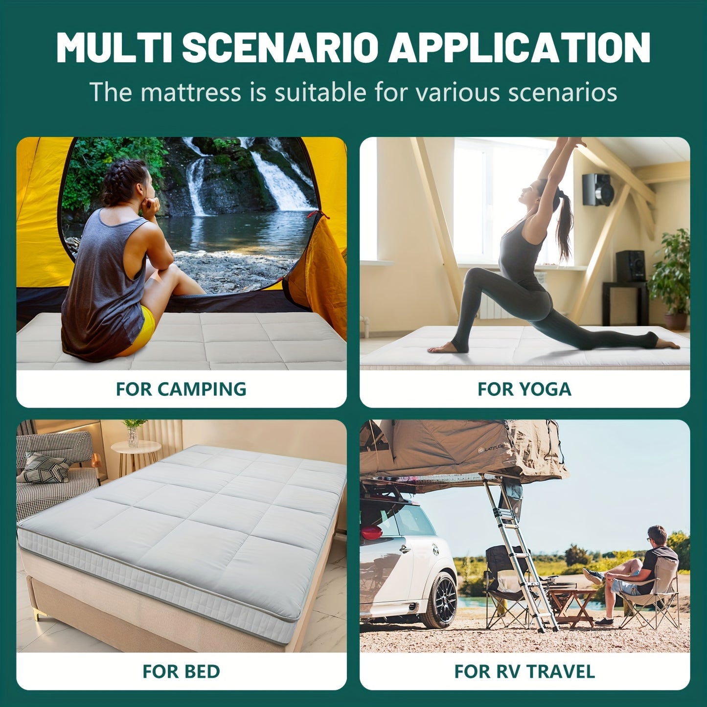 [Foldable & Portable] LILYPELLE Memory Foam Twin Mattress, Foldable & Portable Floor Mattress, Washable Sleeping Mat for Home, Camping, Travel & Guest Bed