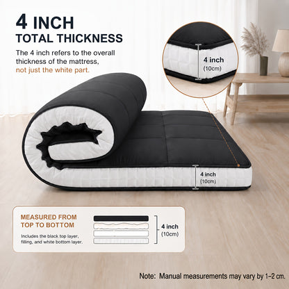 [Foldable & Portable] LILYPELLE Memory Foam Twin Mattress, Foldable & Portable Floor Mattress, Washable Sleeping Mat for Home, Camping, Travel & Guest Bed