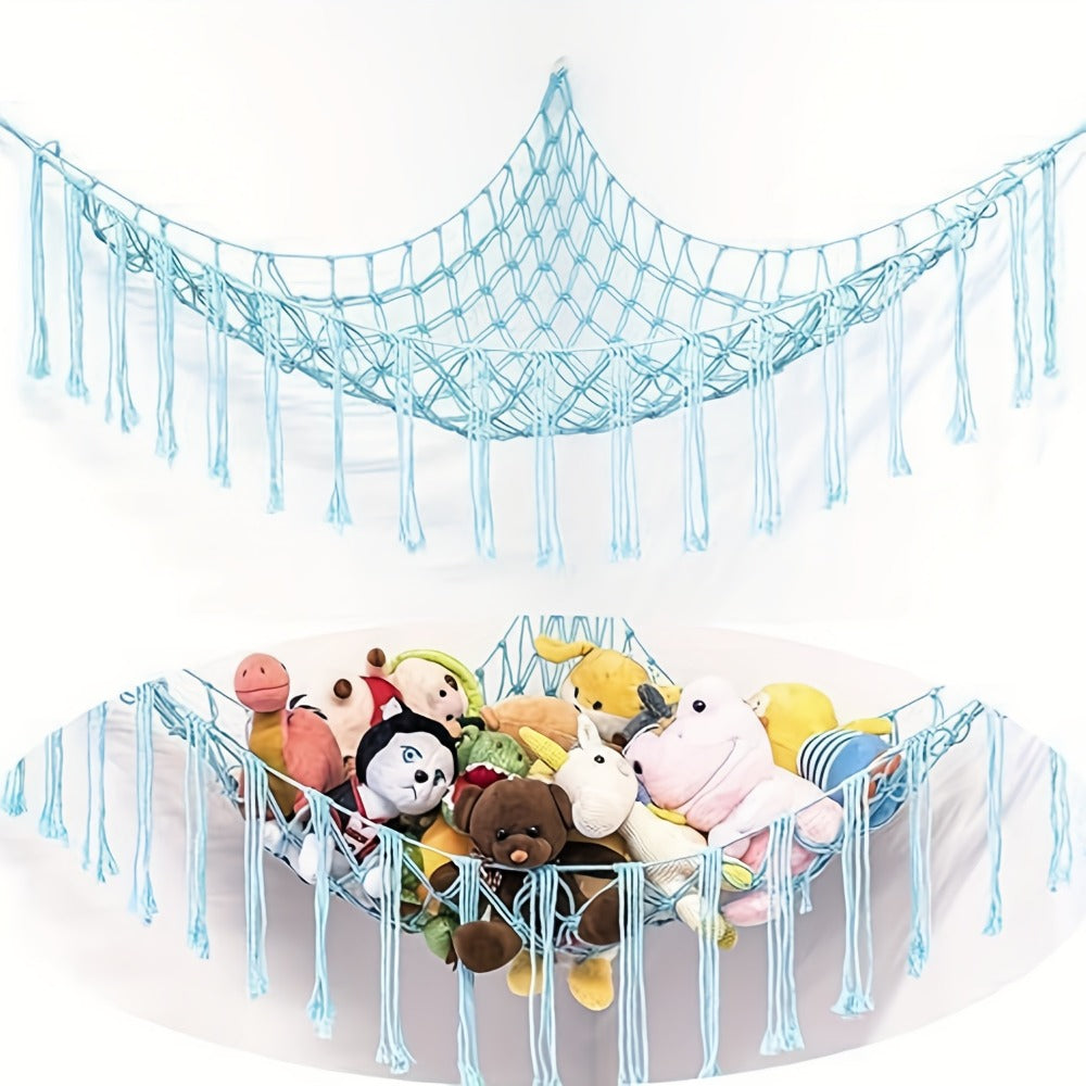 A Large Stuffed Storage Hammock With Lights, Suitable For Storing Unused Stuffed And Indoor Storage, As Well As Small Items For Halloween, Christmas, Easter, And Thanksgiving.