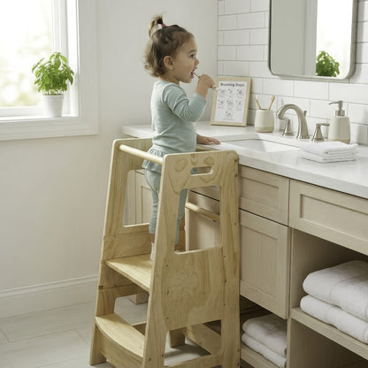 Toddler Stool Tower, Toddler Kitchen Stool, Kitchen Standing Helper Stool for Toddlers, Toddler Stool for Kitchen Counter, Learning Kitchen Tower for Toddlers, Helper Standing Tower Random Color
