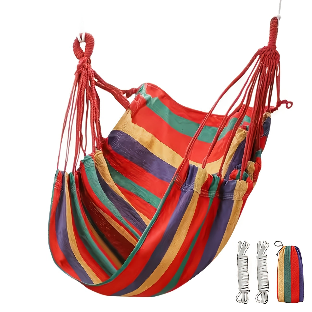 [Portable Outdoor Hammock] Portable Outdoor Hammock, Hanging Chair, With Hanging Chair, Sturdy Fabric Hanging Chair, Comfortable And Durable Hanging Chair, Very Suitable For Outdoor, Yard, And Courtyard (Without Pillow)