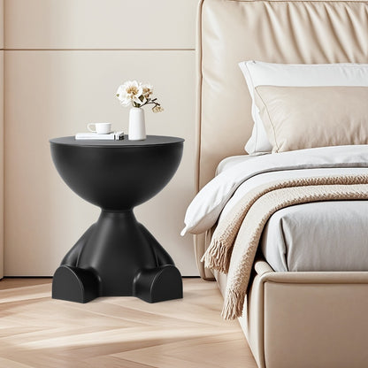 Stackable Bear-Shaped Nightstand with Bookshelf | Multifunctional Plastic Side Table for Bedroom & Living Room Storage – Black & White