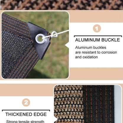 Outdoor Shade Net - Brown/Black, UV Protection, 91-100% Shading Rate, Durable Sun Shade, Ideal for Travel, Picnics, and Pools - Available in Multiple Sizes