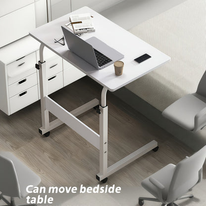 1 Movable Multifunctional Computer Desk, Home Bedroom Bedside Table Computer Desk, Bedroom, Living Room Dormitory, Lazy And Simple Student Writing Desk, Movable And Adjustable Height Laptop Desk, 360 Degree Rotating Wheels, Perfect Birthday Gift.
