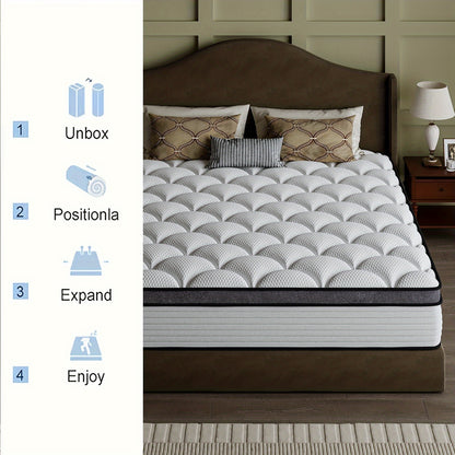 Queen Size Mattress | Independent Pocket Coil & Memory Foam | Boxed Compressed Delivery 10/12/14 Inches Twin, Full, Queen, King