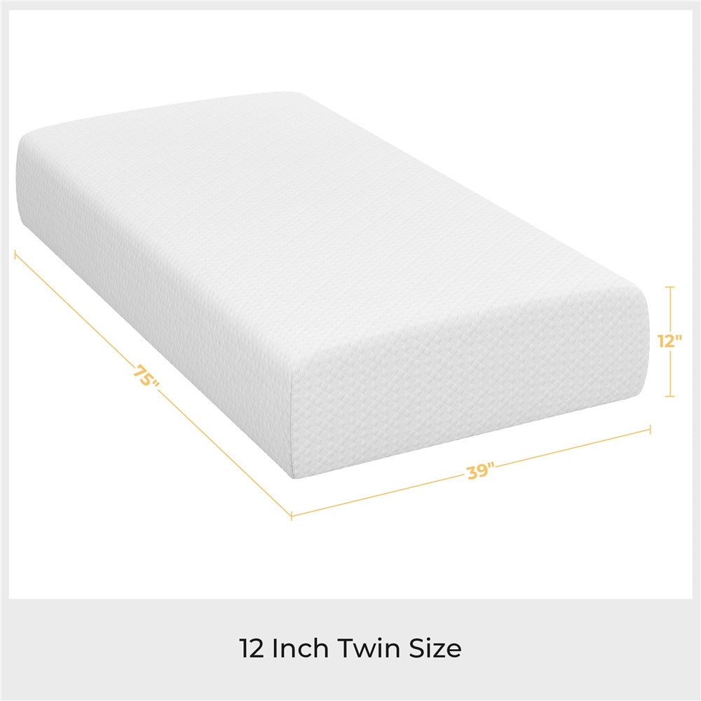 Costoffs 8/10/12in Gel Memory Foam Mattress, Medium Firm Bed with Green Tea Scent & 3-Layer Support for Dorm, Guest Room, Bunk Bed, Furniture for Home, Christmas Gift