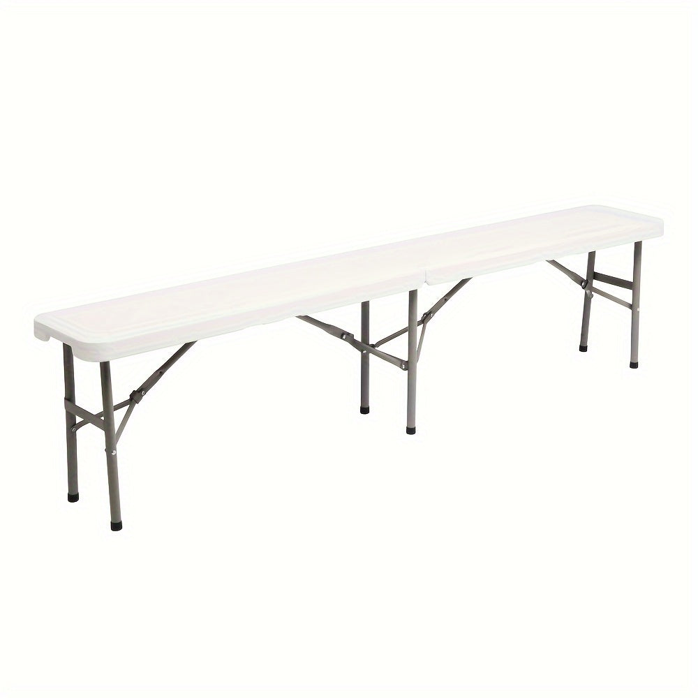 6-Foot Collapsible Plastic Stool, Suitable for Both Indoor And Outdoor Dining. Lightweight And Easy to Transport, Ideal for Camping, Celebrations, Weddings, Picnics, And Outdoor Gatherings - Available in White