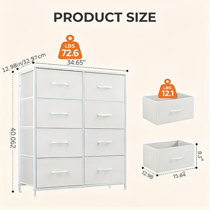Storage Cabinet, Hallway Storage Cabinet, Storage Cabinet With 8 Fabric Drawers/4 Fabric Drawers/2 Fabric Drawers, Sturdy And Durable Metal Frame, More Suitable For Home Storage, Office And Apartment Storage, Comes With Screwdriver And Wrench
