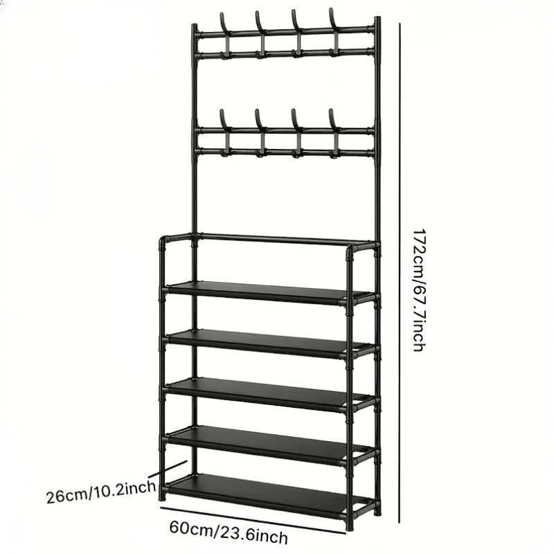 Entrance Hanger, Shoe Rack, Entryway Shoe Organizer, Bedroom Bench with Hooks, Hallway Rack for Storing Shoes, Clothes, Jackets, Hats, Bags, Umbrellas, And Home Additions