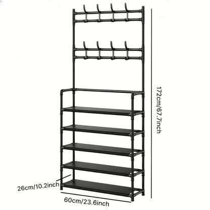 Entrance Hanger, Shoe Rack, Entryway Shoe Organizer, Bedroom Bench with Hooks, Hallway Rack for Storing Shoes, Clothes, Jackets, Hats, Bags, Umbrellas, And Home Additions