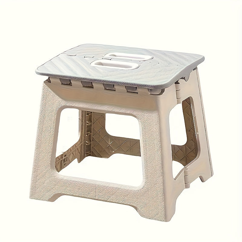Folding Step Stool 300 LB Capacity with Handle, 9 Inch Non-Slip Foldable Foot Stool for Adults Kids Seniors, Portable Plastic Stepping Stool for Bathroom Kitchen Bedroom Outdoor Travel Camping