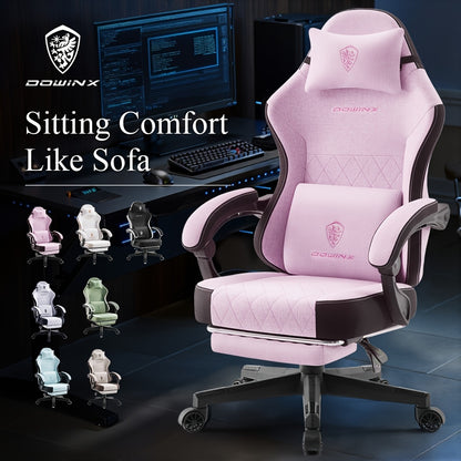 New Big & Tall Breathable Fabric Adult Gaming Chair With Pocketed Spring Cushion & Massage Lumbar Support - Ergonomic High Back Office Chair With Adjustable Headrest/Footrest, 300LBS Weight Capacity, Black, Gray, White, Green And 7 Other Colors