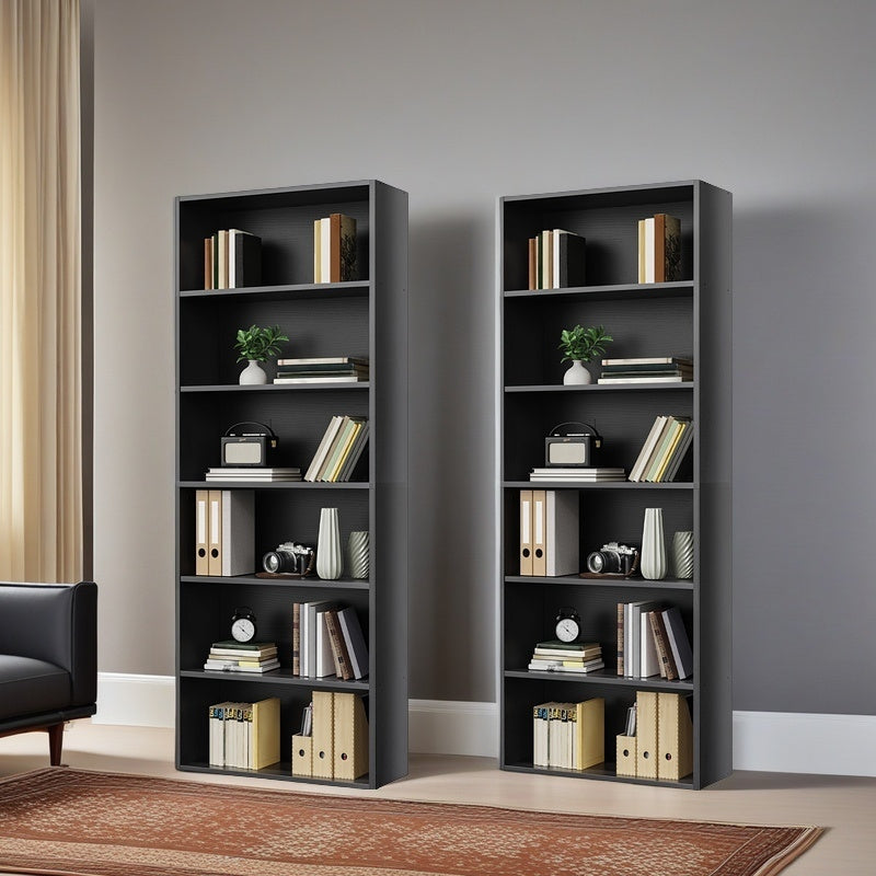 5/6-Tier Floor-Standing Bookshelf Organizer - Multi-Functional Open Shelf for Books, Decor & Cosmetics | Space-Saving Storage Unit for Home Office, Living Room & Bedroom | Modern Industrial Design