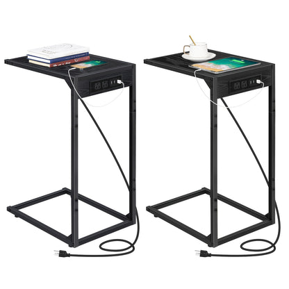End Table shown in the Black-2pcs-with charging option