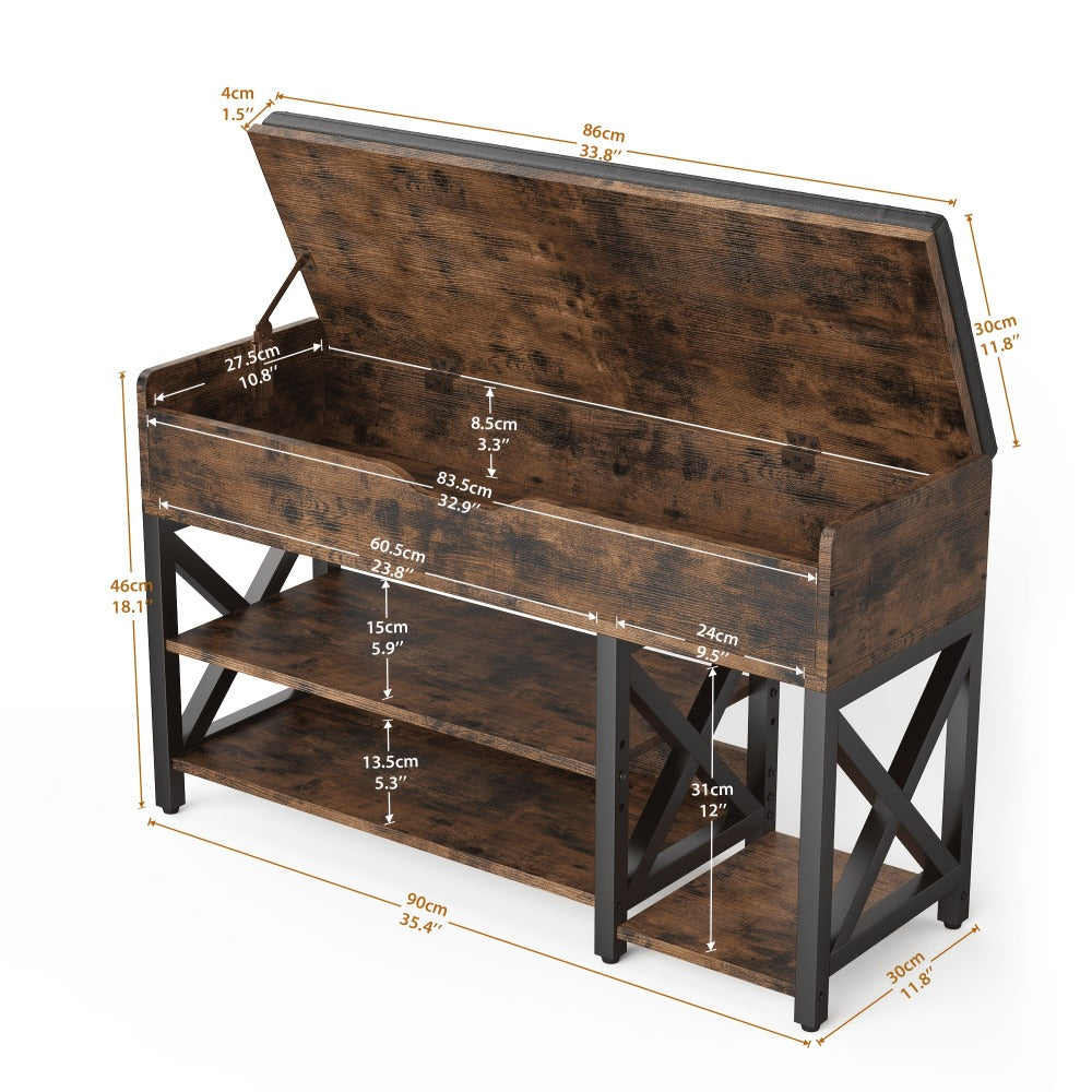 Entryway Bench with Padded Seat for Comfortable Everyday, with Multiple Color Options detail image - detail view 4