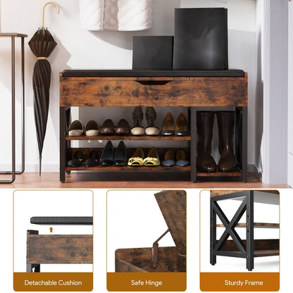 Entryway Bench with Padded Seat for Comfortable Everyday, with Multiple Color Options detail image - detail view 5