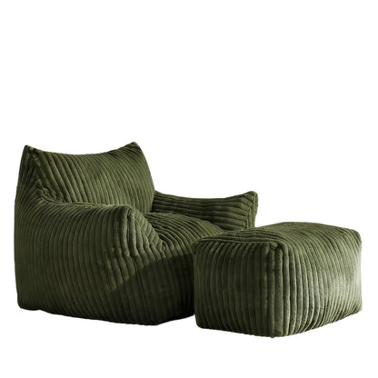 Extra-Large Bean Bag Chair with Footrest, Casual Reading Seat for Living Room detail image - detail view 9
