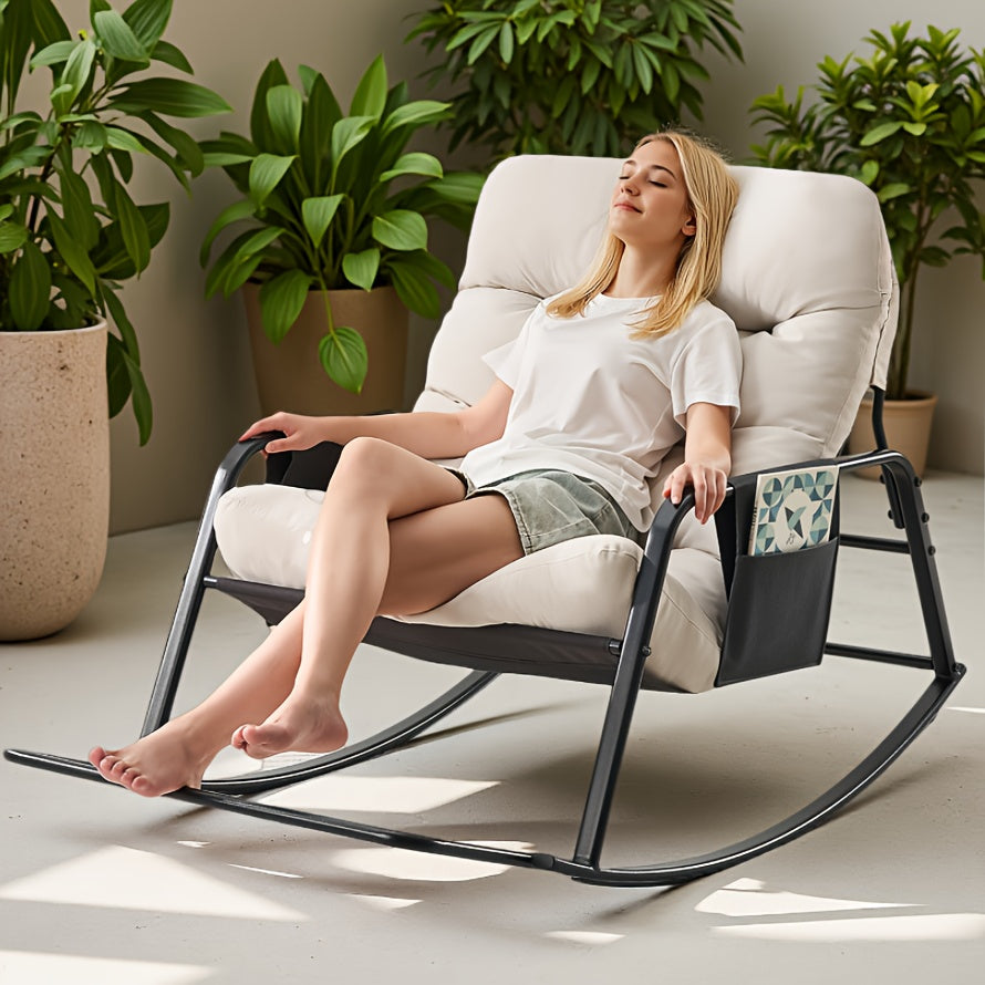 Outdoor Rocking Chair shown in the Beige Color, 1pc option