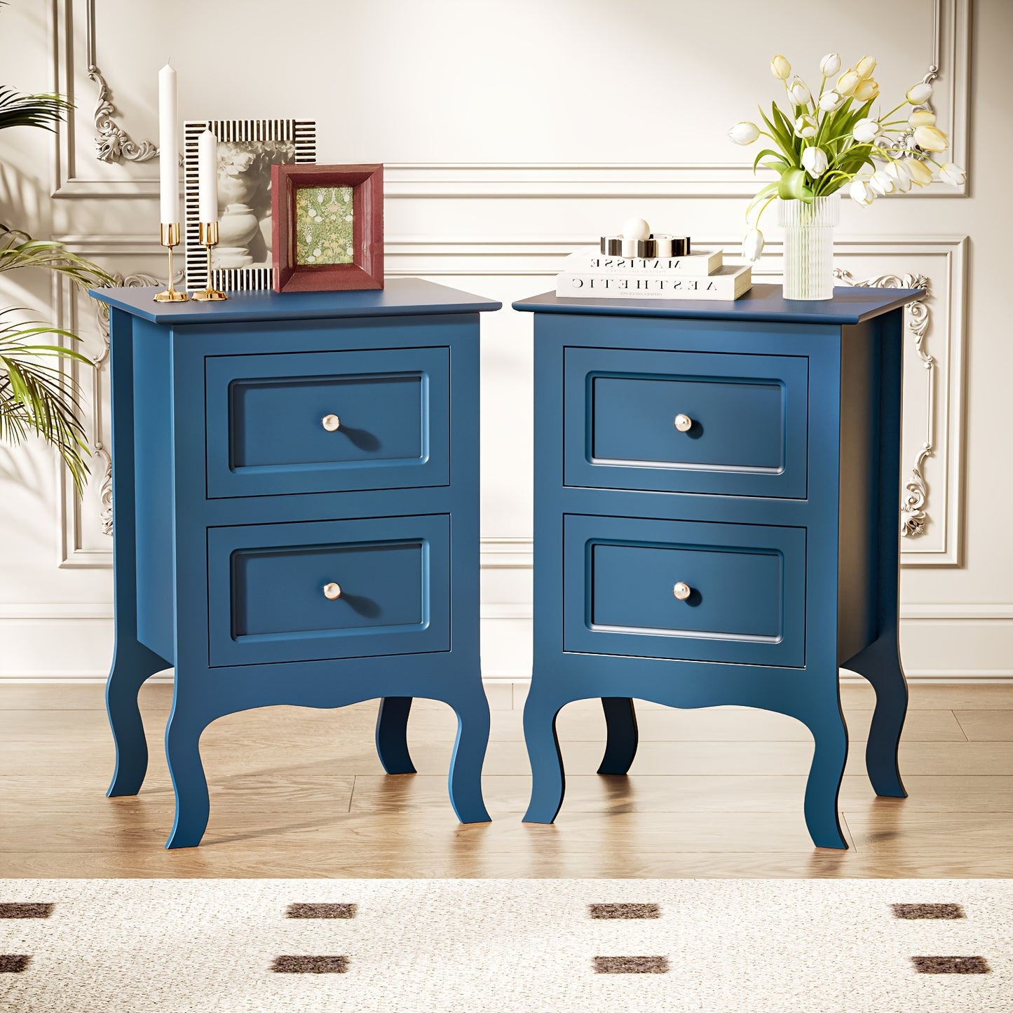 [Nightstand with Drawers] Bonnlo Nightstand for Bedrooms, Small Bed Side Table with Drawers for Small Spaces